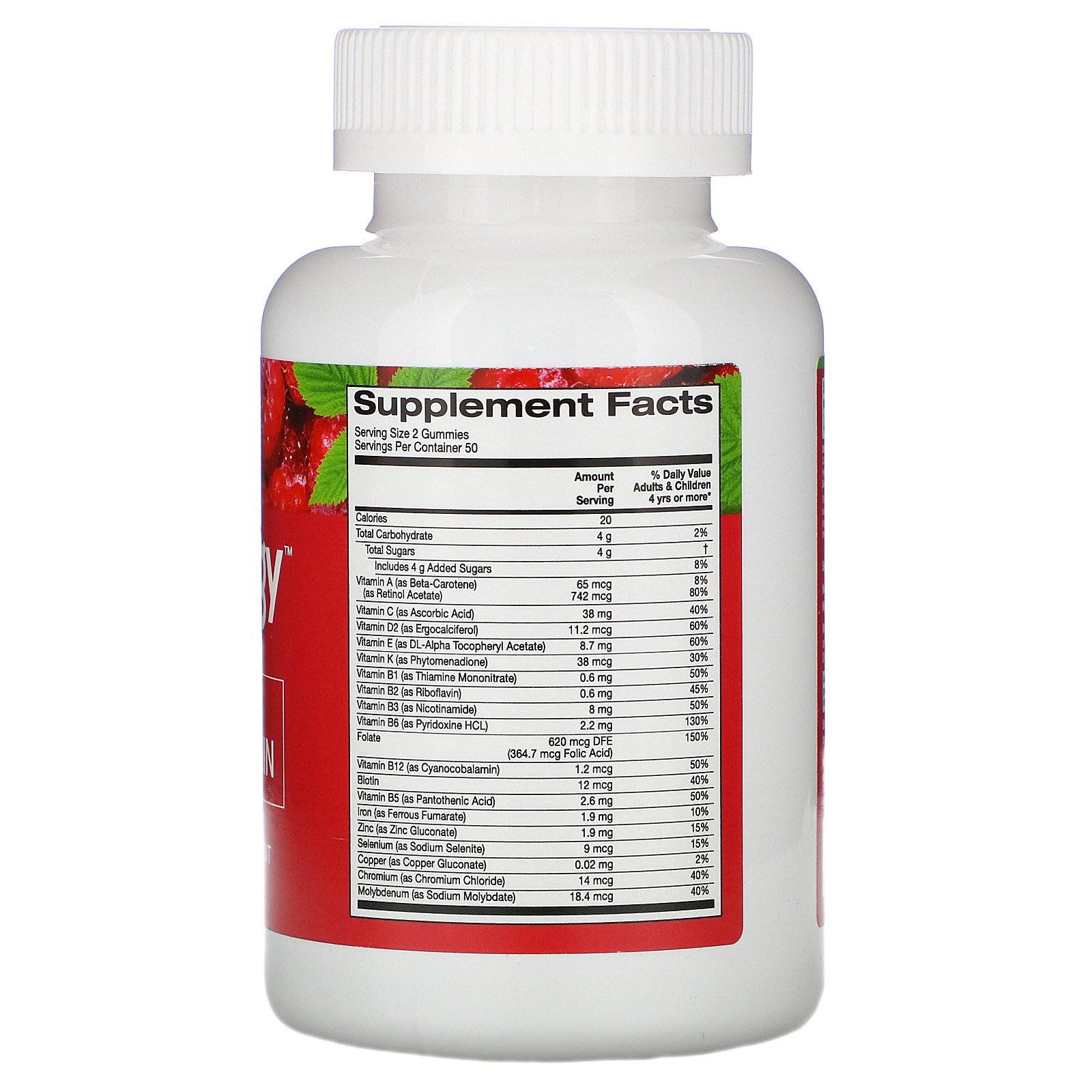Comprar Gummiology, Gomas para Adultos, Megamultivitamínico, Sabor Natural de Framboesa, 100 Gomas Vegetarianas - Imagem 2