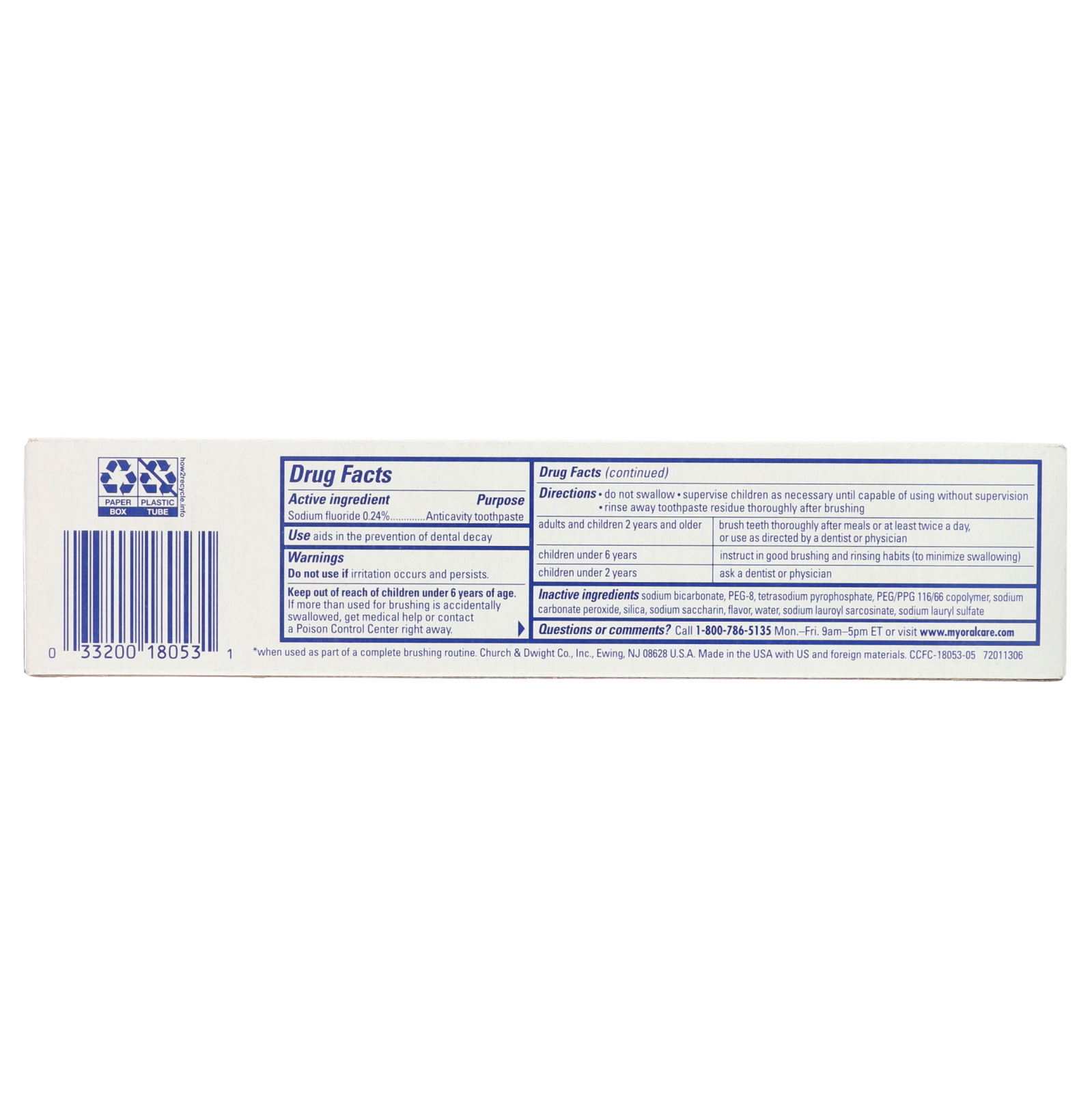 Comprar Arm & Hammer, Complete Care, Baking Soda & Peroxide Toothpaste, Plus Whitening with Stain Defense, 6.0 oz (170 g) - Imagem 3