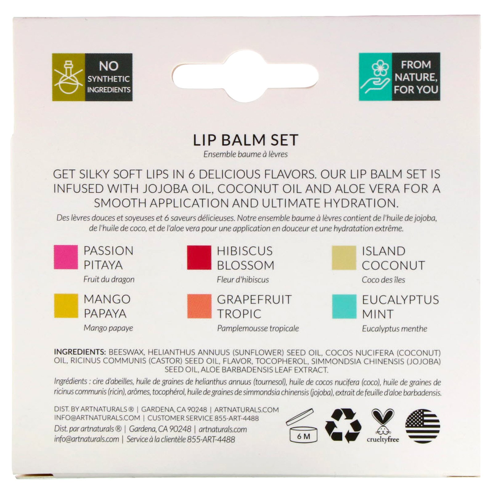 Comprar Artnaturals, Lip Balm Set, 6 Lip Balms, 0.15 oz (4.25 g) Each - Imagem 3