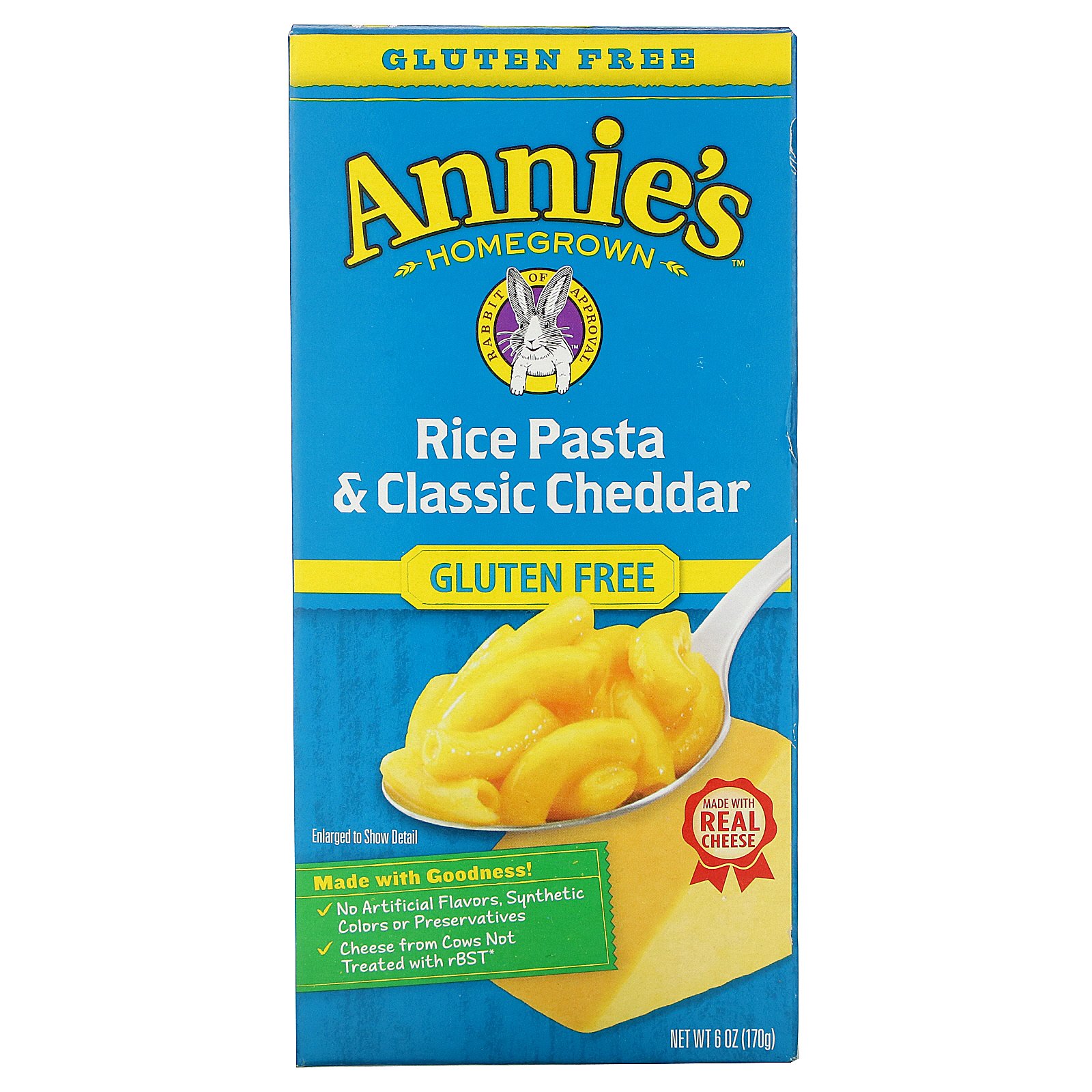 Comprar Annie's Homegrown, Rice Pasta & Classic Cheddar, Gluten Free, 6 oz (170 g)