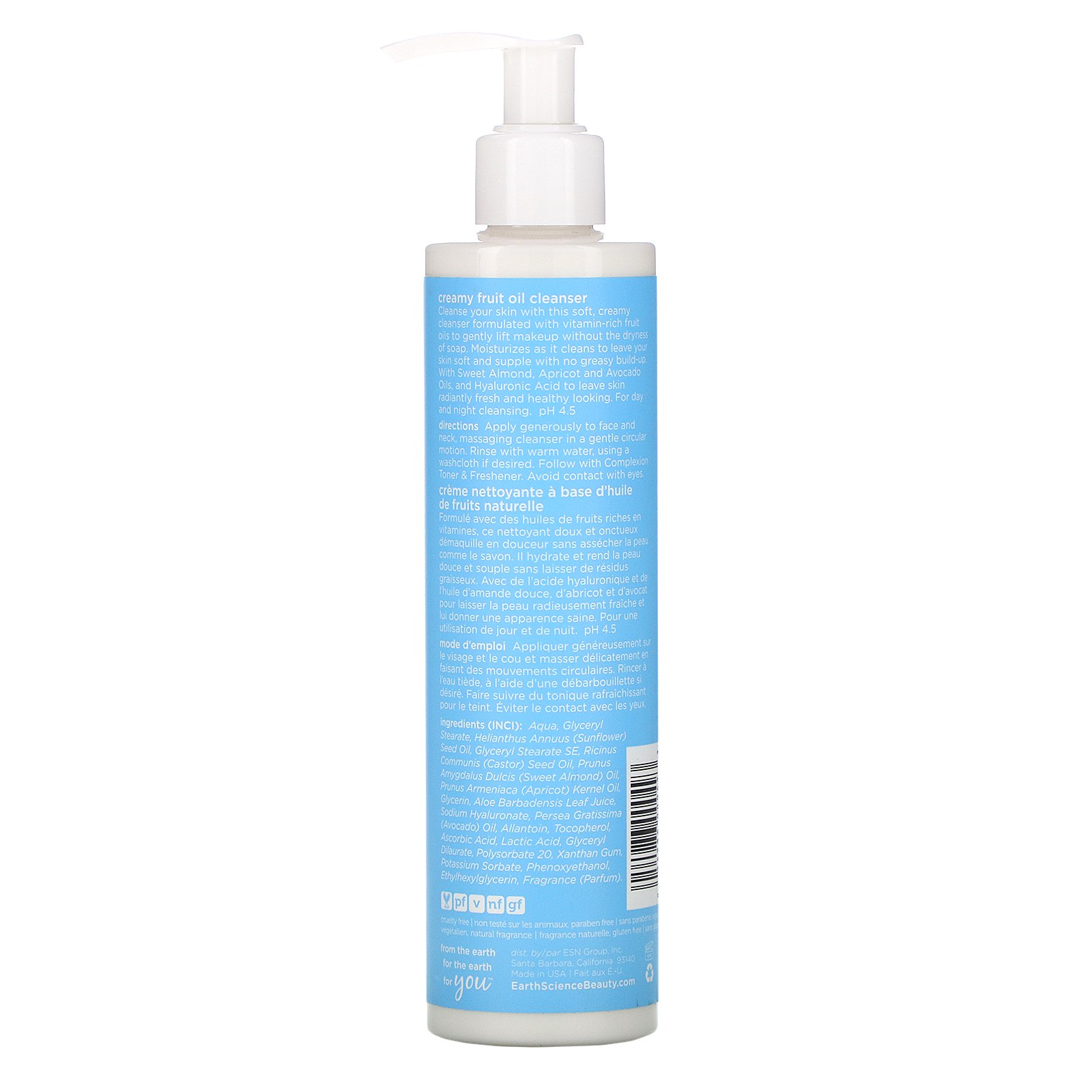 Comprar Earth Science, Creme de Limpeza de Óleo de Frutas A-D-E, Pele Seca/Sensível, 237 ml (8 fl oz) - Imagem 2