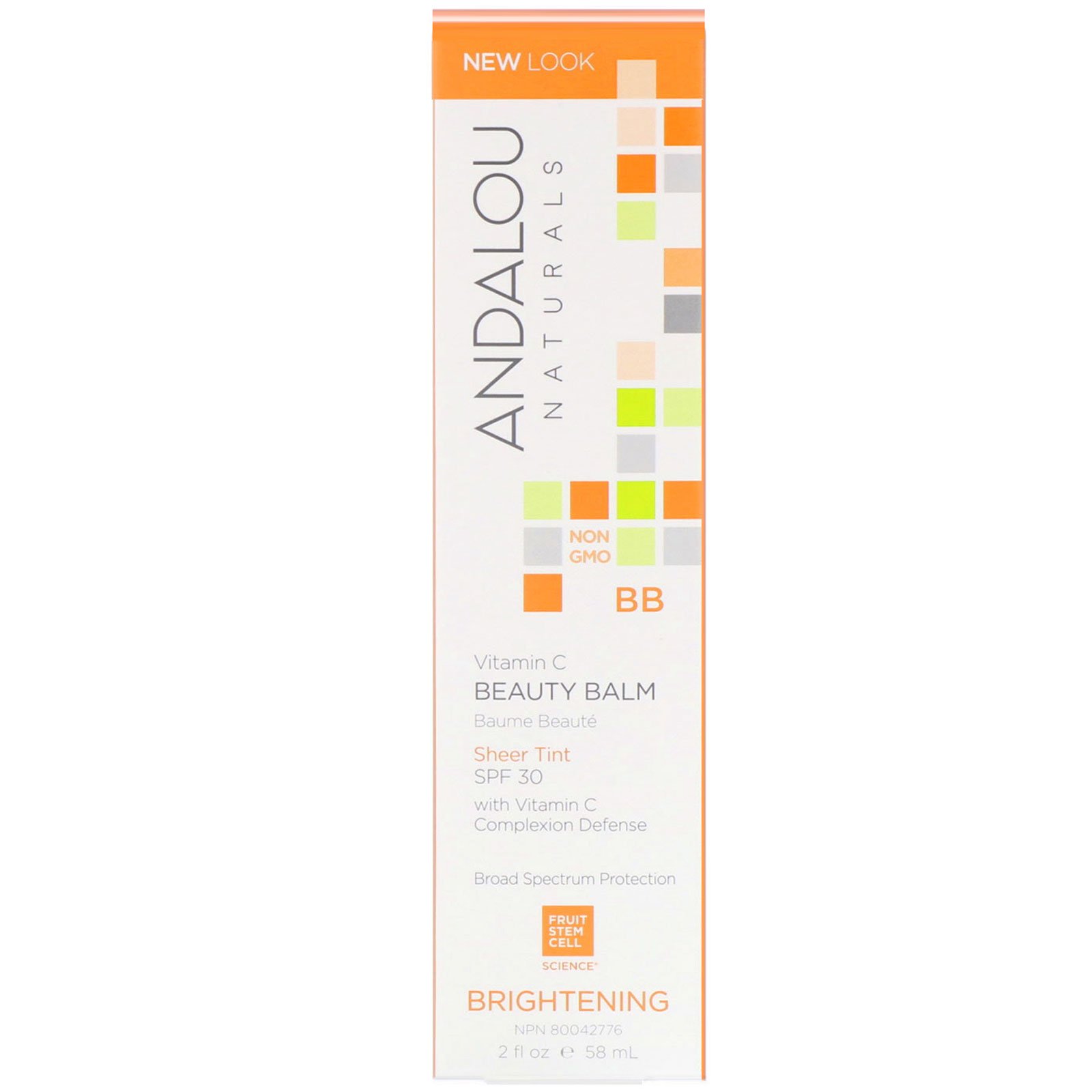 Comprar Andalou Naturals, BB Vitamin C Beauty Balm, Brightening, SPF 30, Sheer Tint, 2 fl oz (58 ml) - Imagem 2
