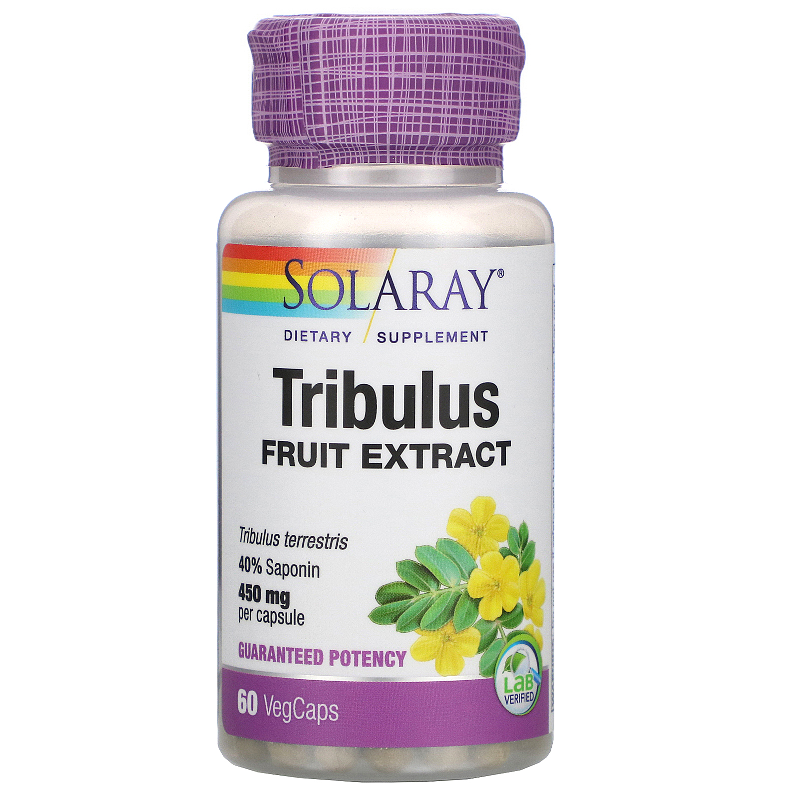 Comprar Solaray, Tribulus Fruit Extract, 450 mg, 60 VegCaps