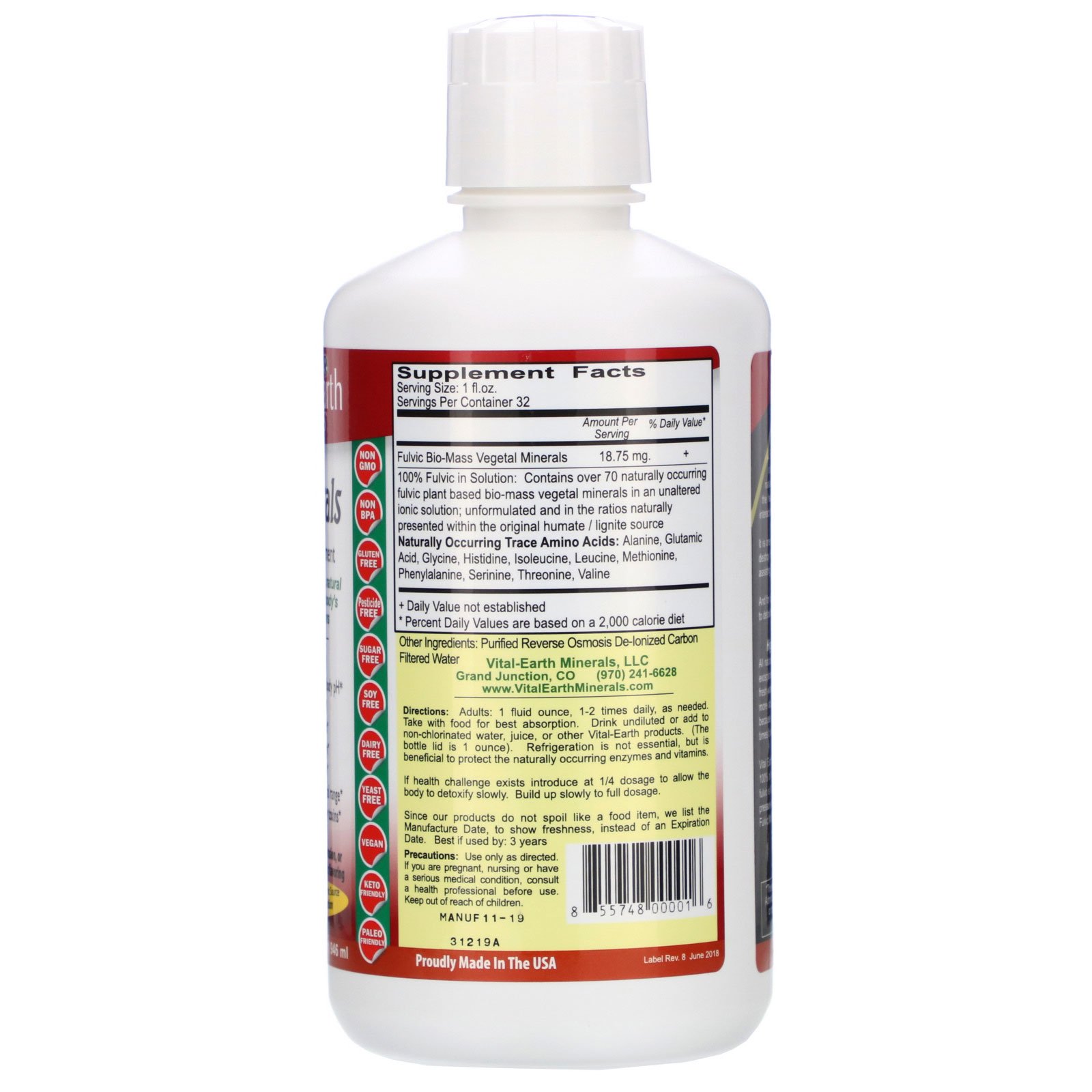 Comprar Vital Earth Minerals, Fulvic Mineral Complex, Ionic Mineral Dietary Supplement, 946 ml (32 fl oz) - Imagem 2
