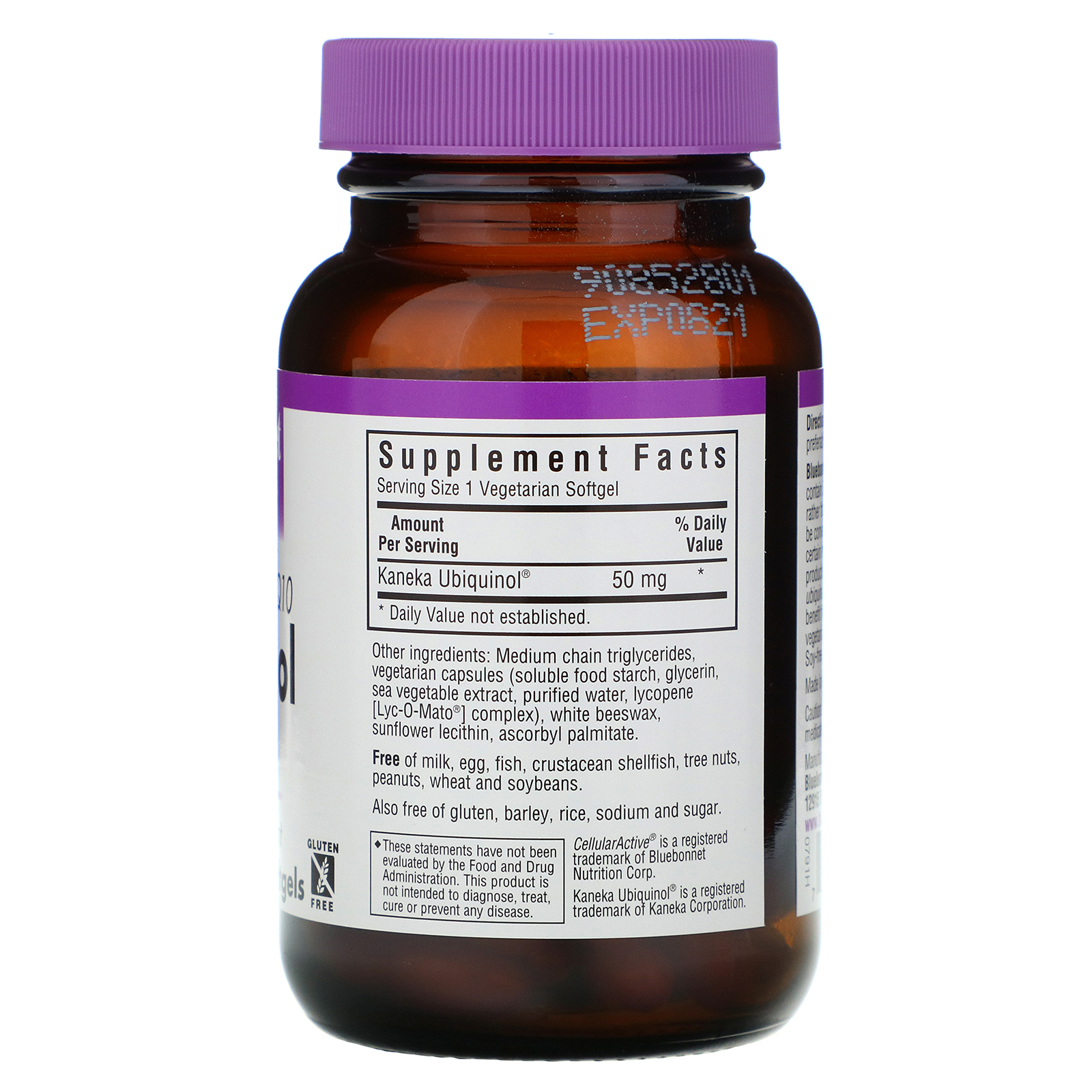 Comprar Bluebonnet Nutrition, Ubiquinol, Cellular Active CoQ10, 50 mg, 60 Vegetarian Capsules - Imagem 2