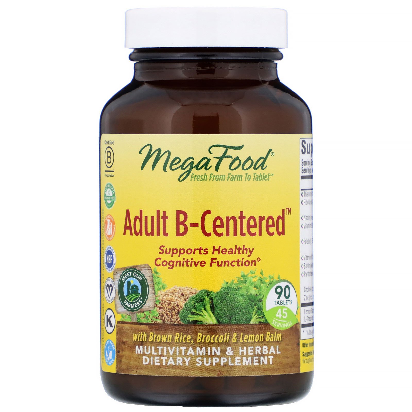 Comprar MegaFood, Adult B-Centered, 90 Comprimidos