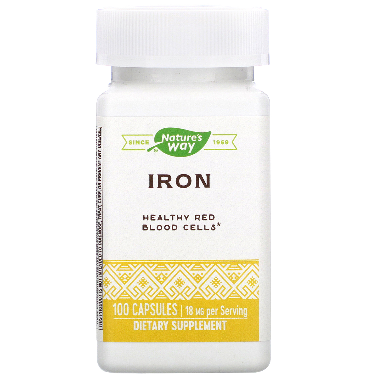 Comprar Nature's Way, Iron, 18 mg, 100 Capsules
