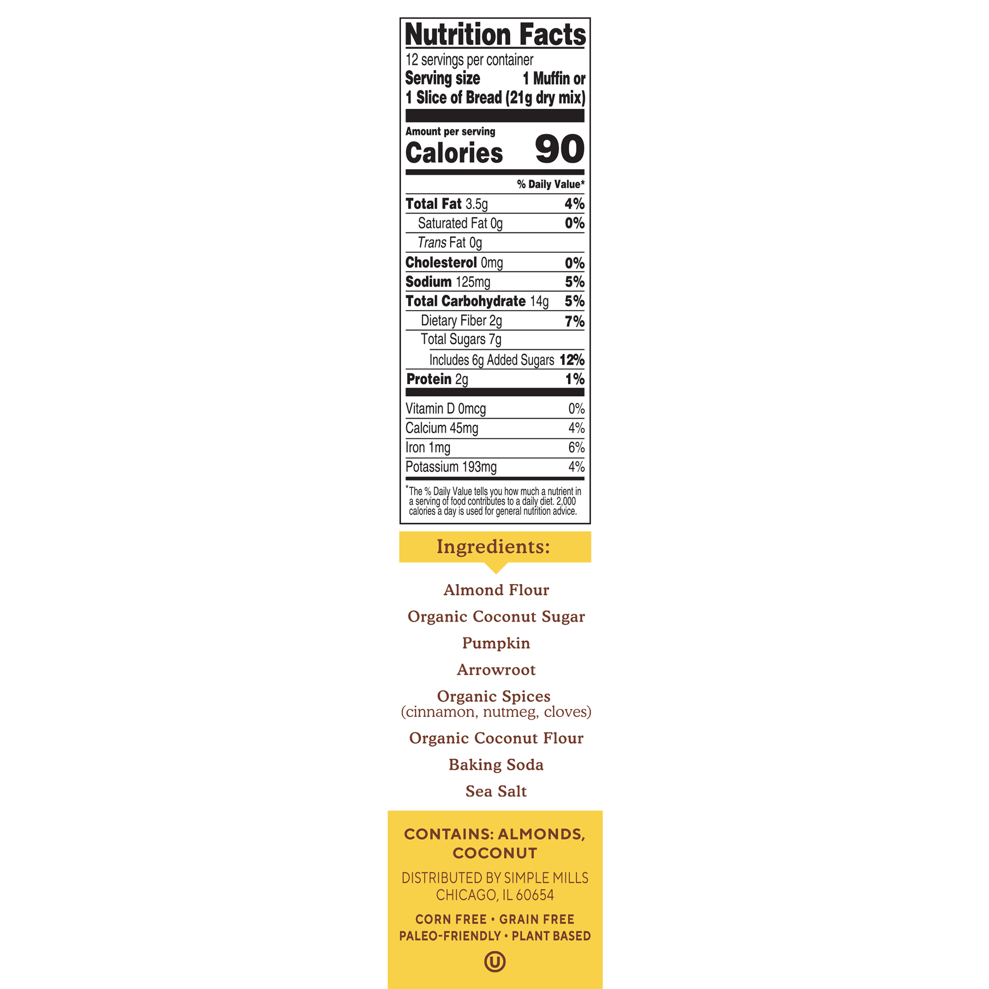 Comprar Simple Mills, Naturalmente sem glúten, Mistura de farinha de amêndoa, Muffin e pão de abóbora, 9,0 oz (255 g) - Imagem 2