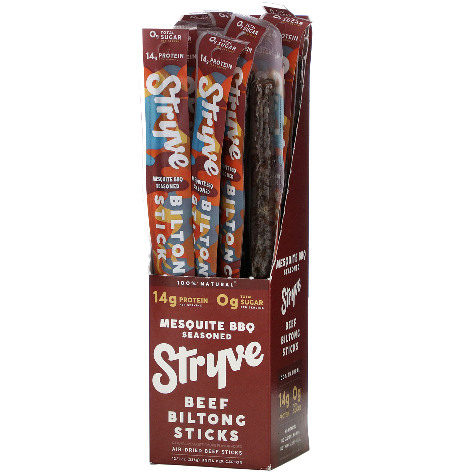 Comprar Stryve Foods, Beef Biltong Sticks, Mesquite BBQ, 12 Sticks, 1 oz (28 g) Each