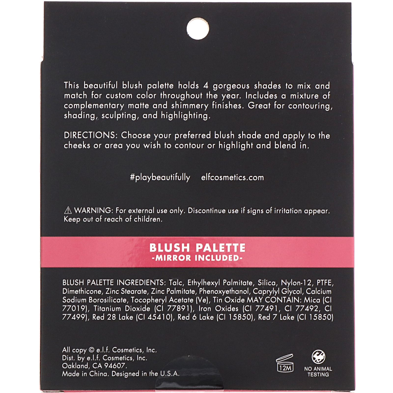 Comprar E.L.F., Blush Palette, Light, Powder, 13,6 g (0,48 oz) - Imagem 3