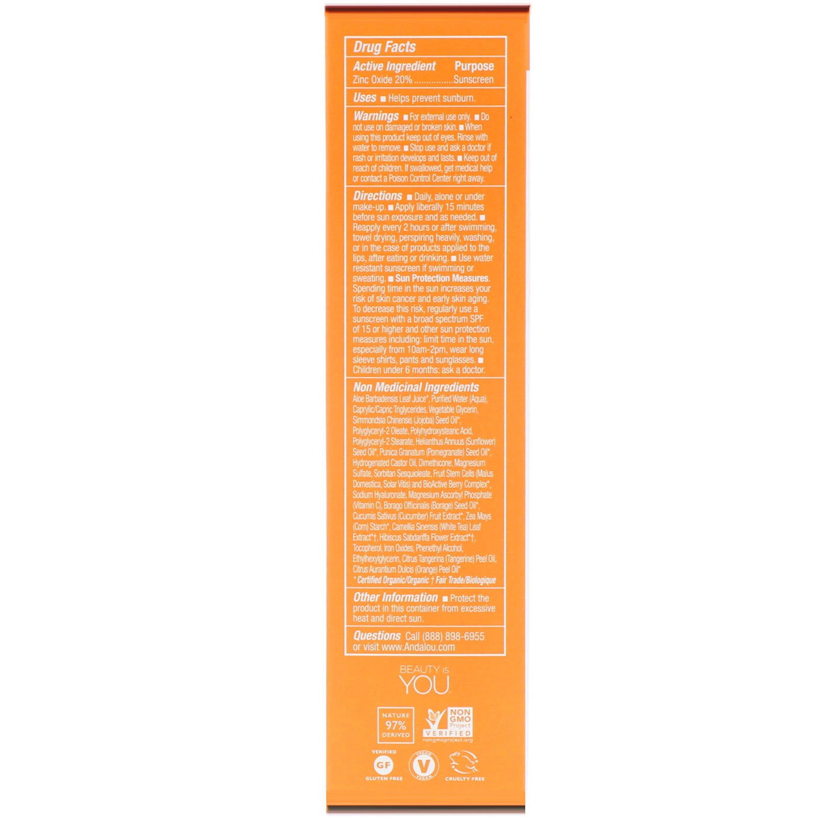 Comprar Andalou Naturals, BB Vitamin C Beauty Balm, Brightening, SPF 30, Sheer Tint, 2 fl oz (58 ml) - Imagem 3