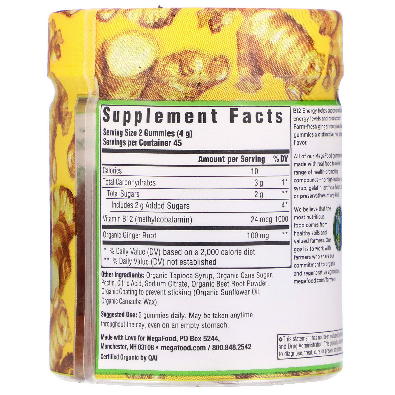 Comprar MegaFood, B12 Energy, Ginger, 90 Gummies - Imagem 2