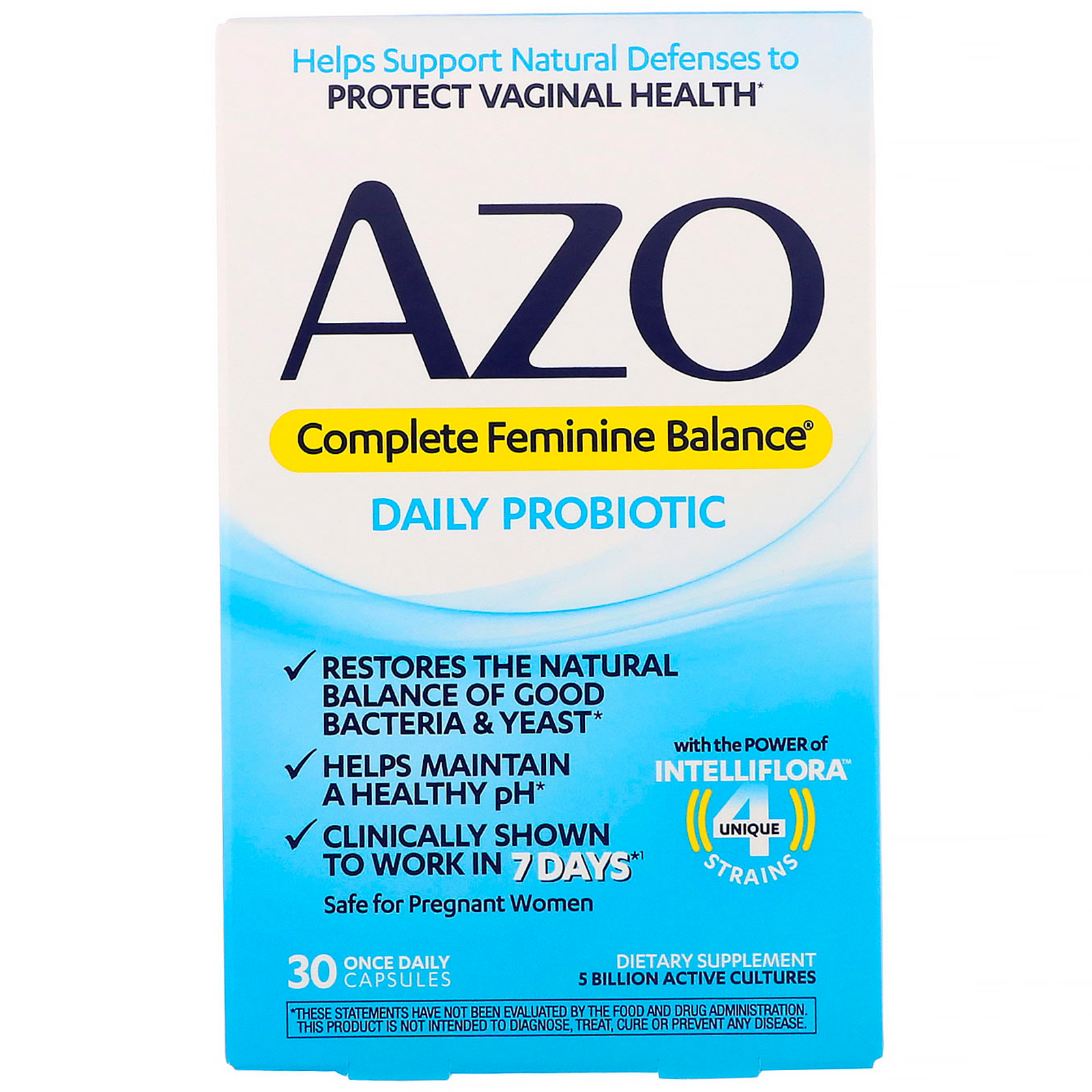 Comprar Azo, Equilíbrio Feminino Completo, Probiótico Diário, 30 Cápsulas Uma Vez ao Dia
