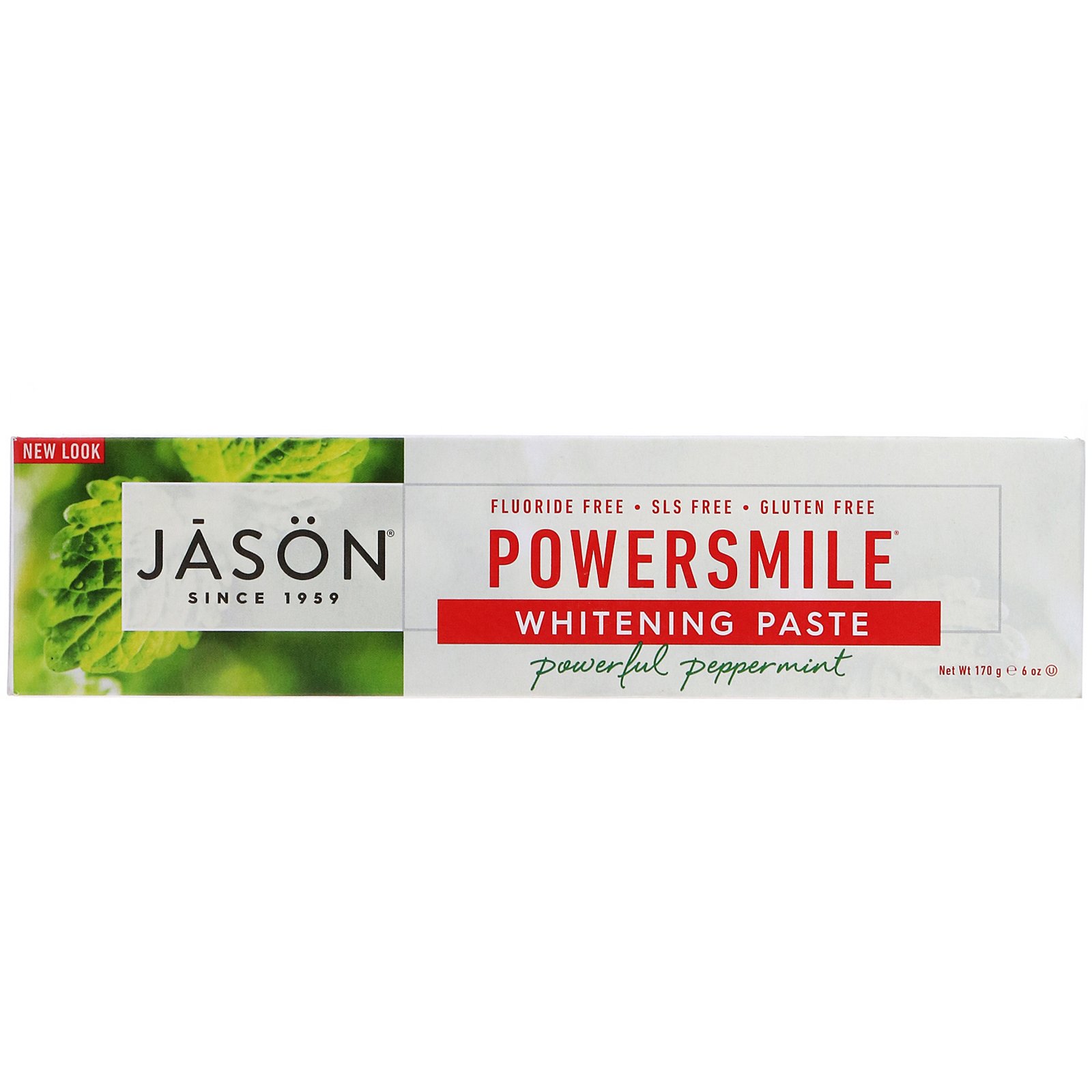 Comprar Jason Natural, Creme Dental Clareador PowerSmile, Hortelã-pimenta Potente, 170 g (6 oz)