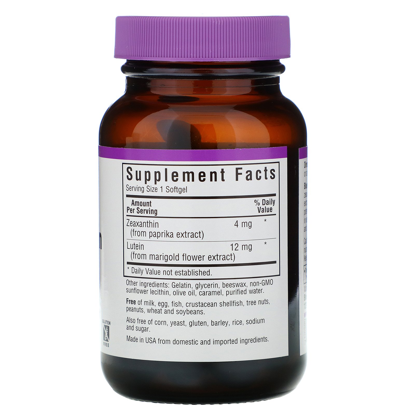 Comprar Bluebonnet Nutrition, Zeaxantina Plus Luteína, 60 Cápsulas Softgel - Imagem 2