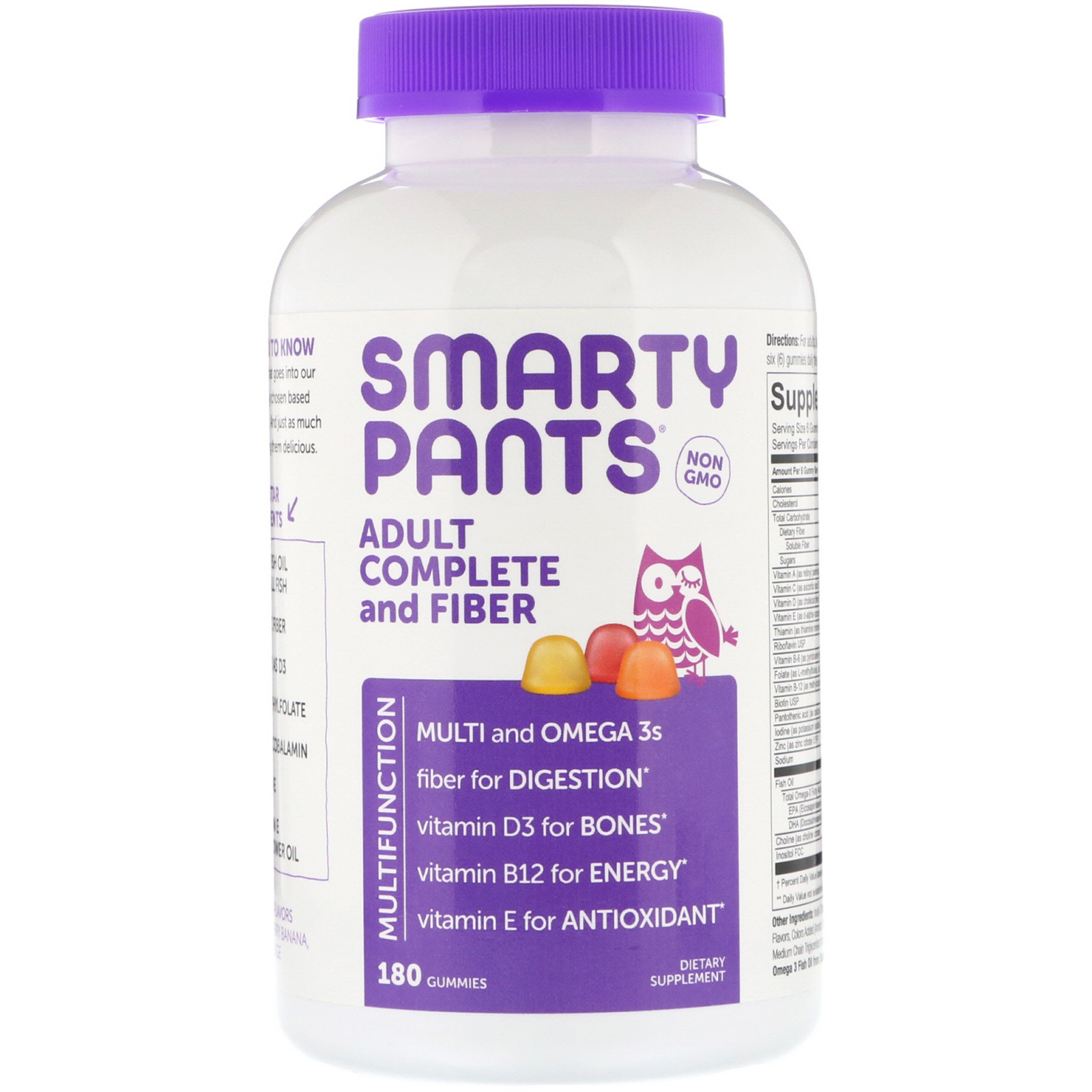 Comprar SmartyPants, Adult Complete and Fiber, 180 Gomas Mastigáveis