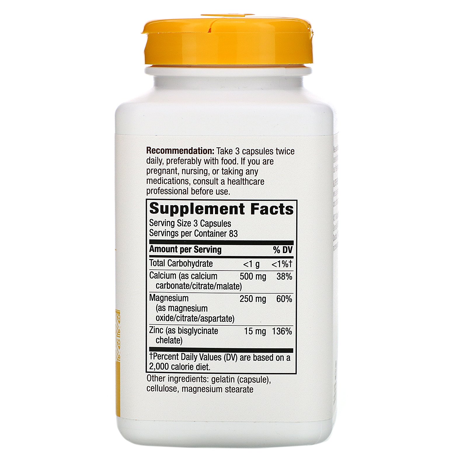 Comprar Nature's Way, Calcium, Mag & Zinc, Mineral Complex, 765 mg, 250 Capsules - Imagem 2