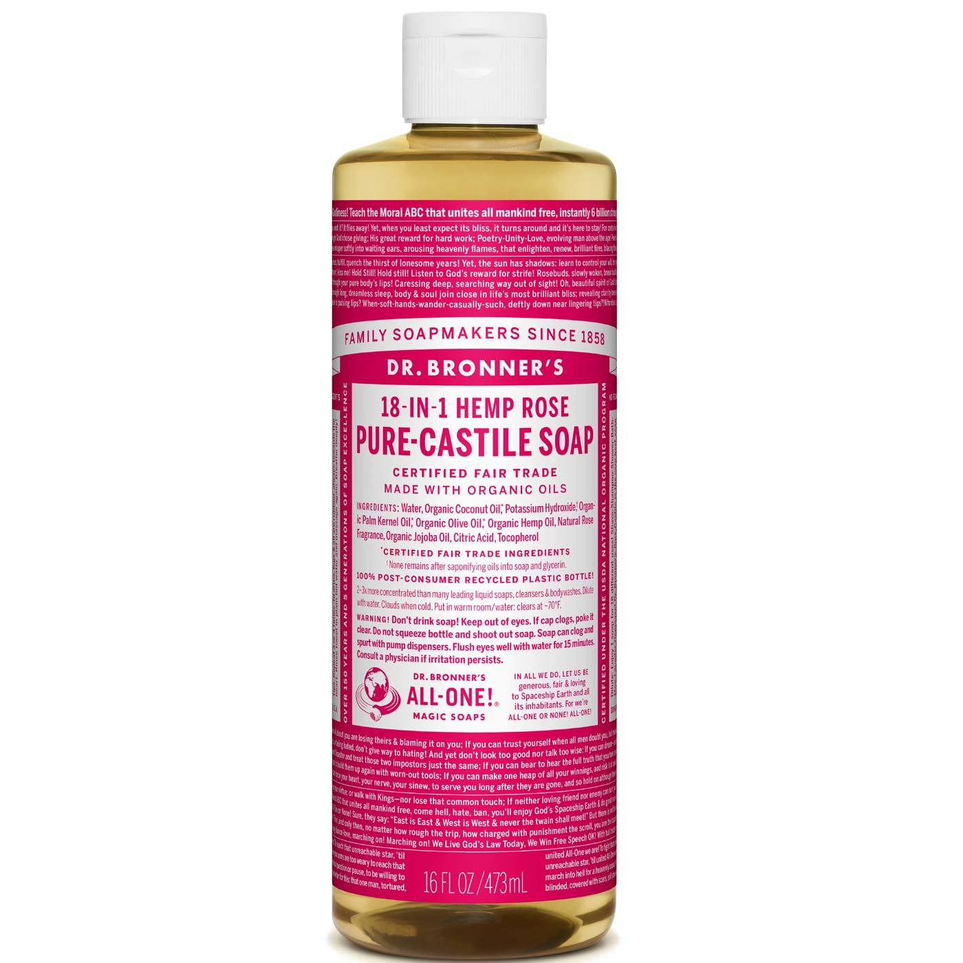 Comprar Dr Bronner Rose Pure Castela Soap Rose 16 fl oz