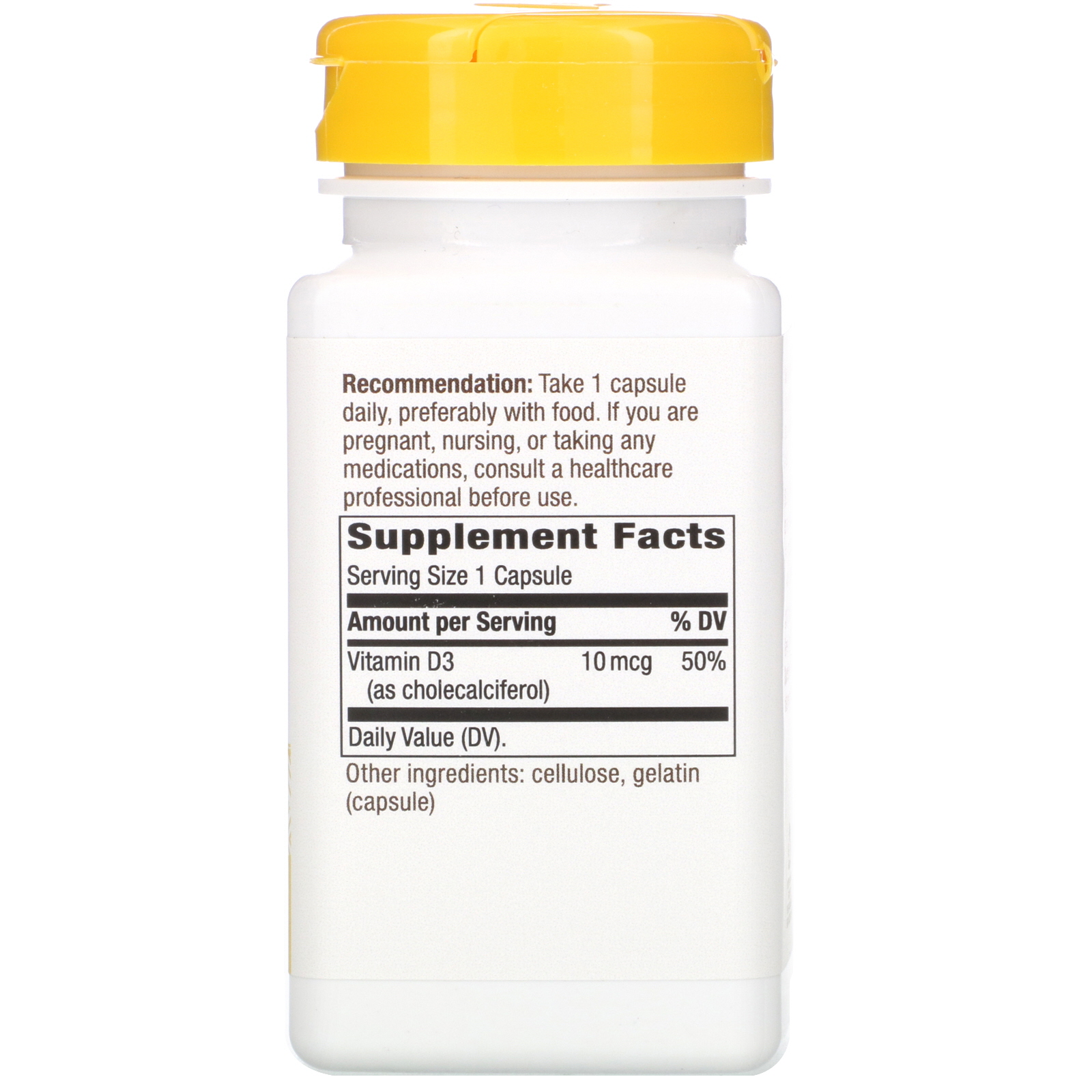 Comprar Nature's Way, Vitamin D3, Dry Form, 10 mcg, 100 Capsules - Imagem 2