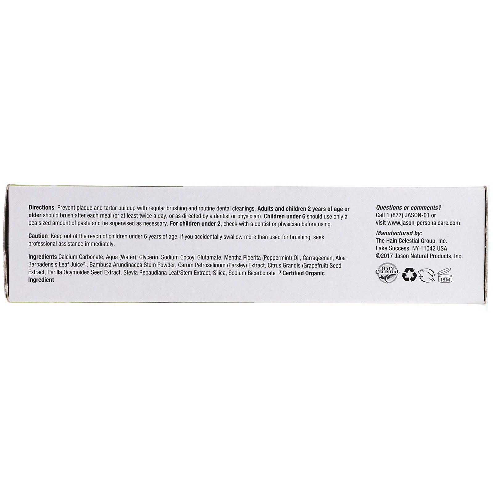Comprar Jason Natural, Creme Dental Clareador PowerSmile, Hortelã-pimenta Potente, 170 g (6 oz) - Imagem 2