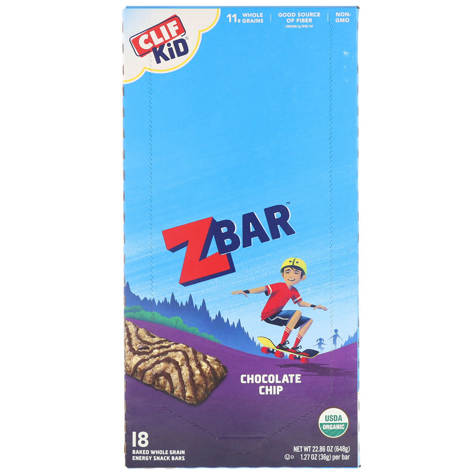 Comprar Clif Bar, Clif Kid, Organic Z Bar, Chocolate Chip, 18 Bars, 1.27 oz (36 g) Each - Imagem 2