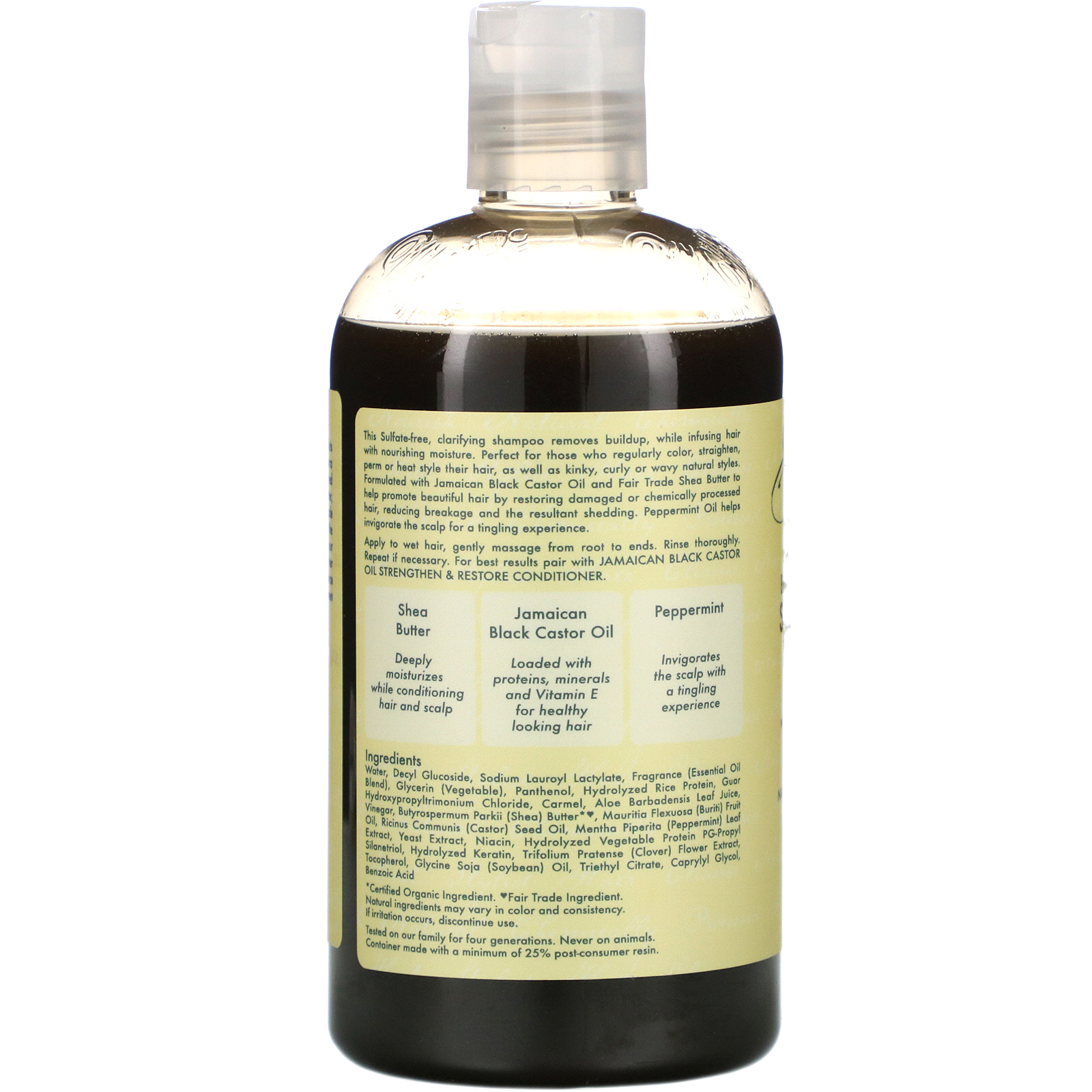 Comprar SheaMoisture, Jamaican Black Castor Oil, Strengthen & Restore Shampoo, 13 fl oz (384 ml) - Imagem 2