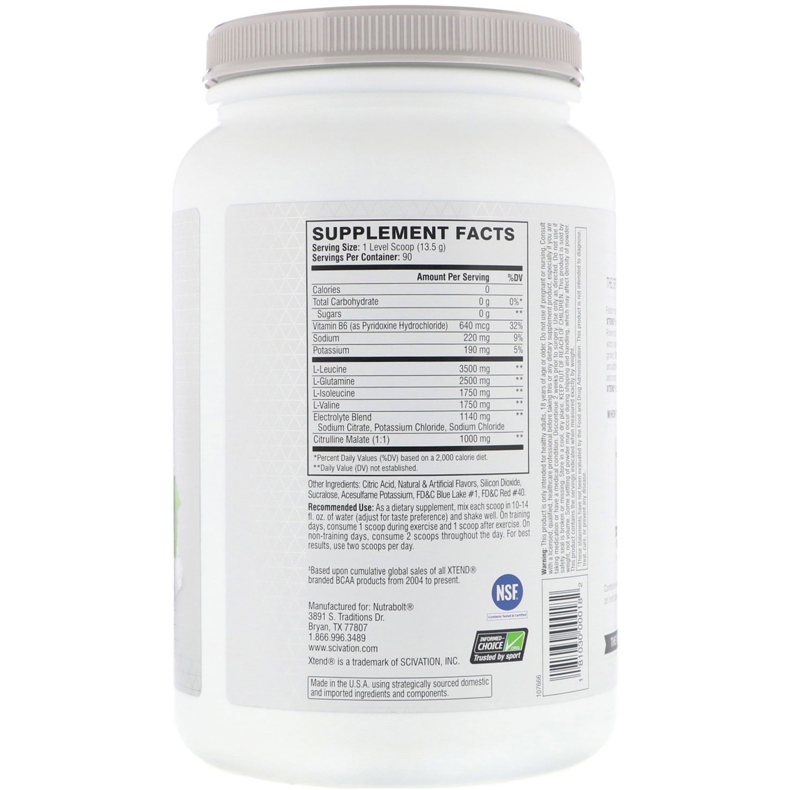 Comprar Scivation, Xtend, The Original 7G BCAA, Glacial Grape, 2.68 lb (1.22 kg) - Imagem 2
