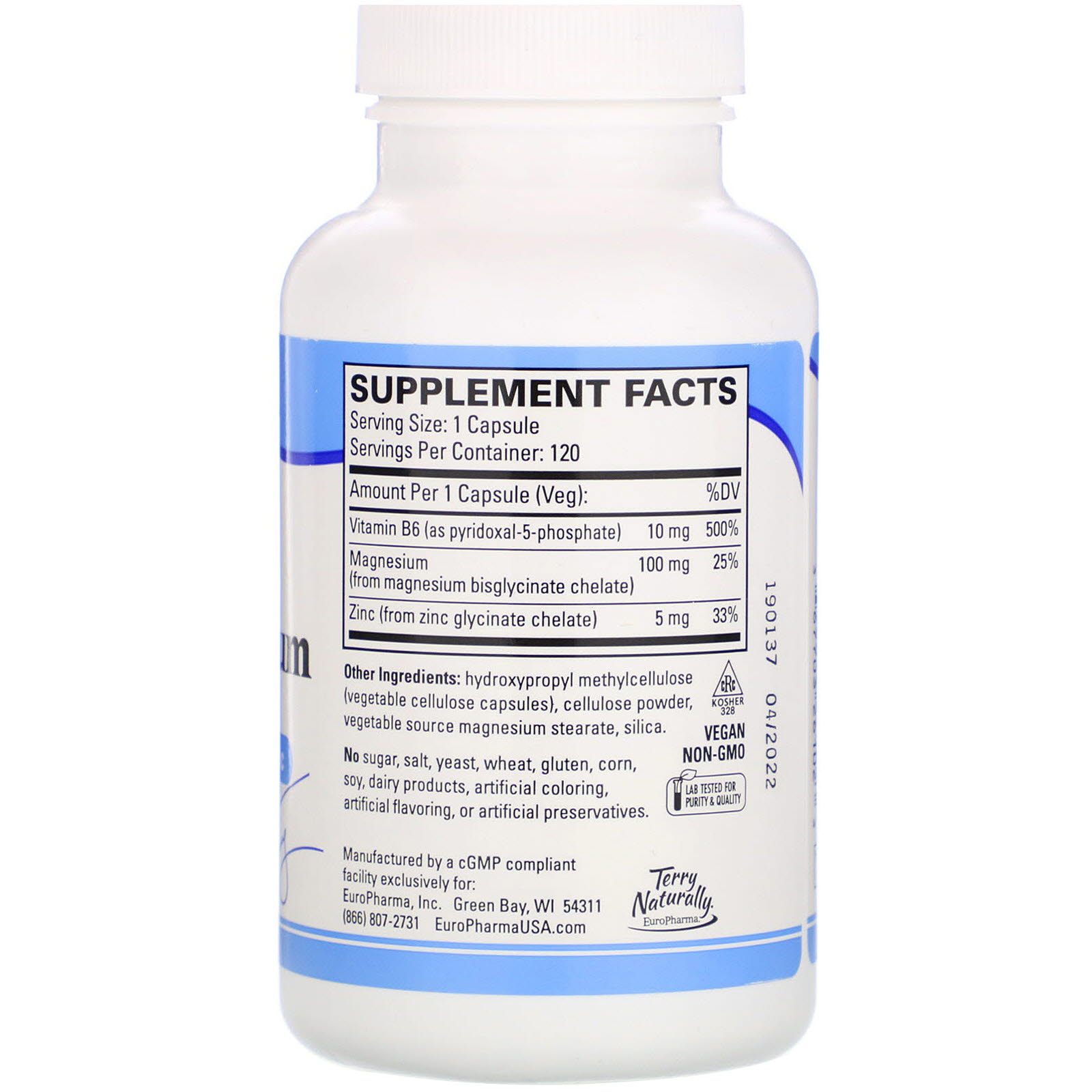Comprar EuroPharma, Terry Naturally, P-5-P/Mag, 120 Cápsulas - Imagem 2