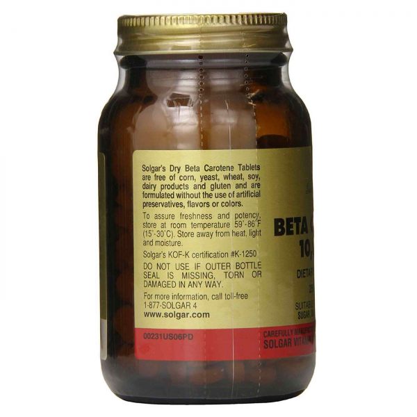 Comprar Solgar, Beta Caroteno 10-000 IU - 250 Tabletes - Imagem 4
