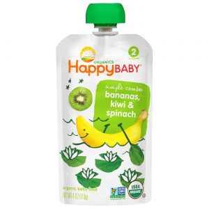 Comprar Happy Bebê Orgânico Bebê Food Stage 2 Combos simples banana e kiwi 16-3,5 Bolsas oz