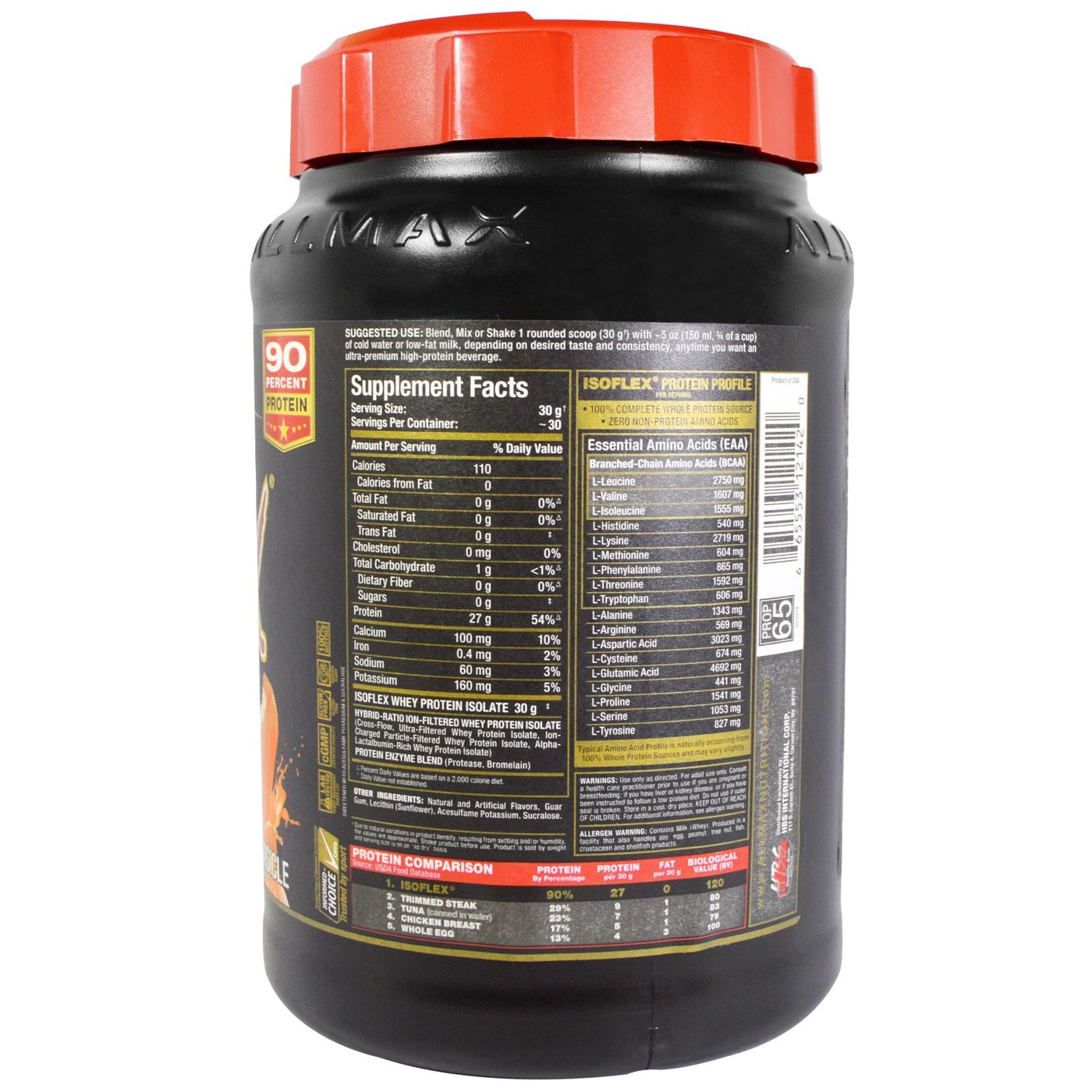 Comprar AllMax Nutrition Isoflex, laranja - 32 oz - Imagem 2