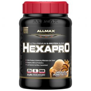 Comprar AllMax Nutrition Hexapro, Manteiga de amendoim de chocolate - 3 lbs