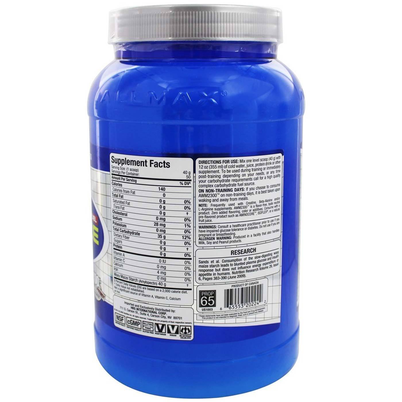 Comprar AllMax Nutrition Waxy Maize, Sem sabor - 4.4 lbs - Imagem 2