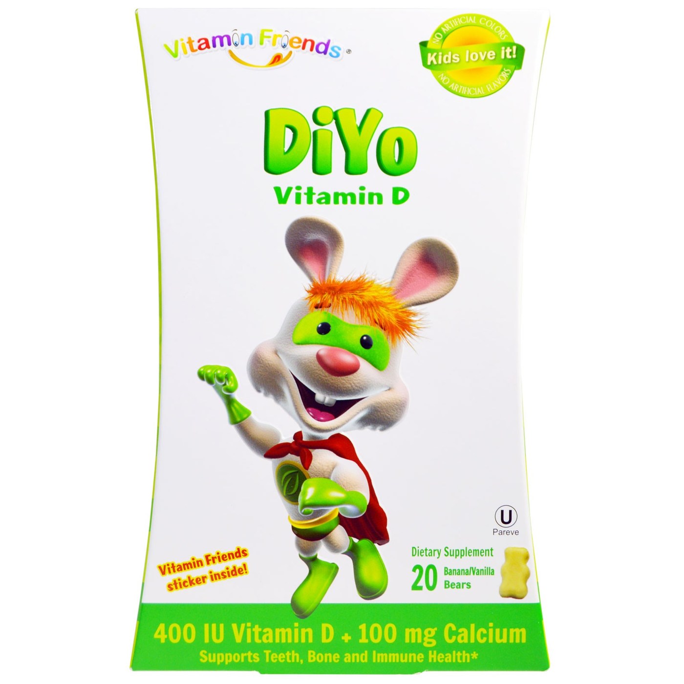 Comprar Vitamin Friends DiYo 400 IU Vitamina D + 100 mg Cálcio - 20 Bears
