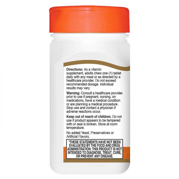 Comprar 21st Century Vitamina C para mastigar - 500 mg - Laranja - 110 comprimidos - Imagem 4