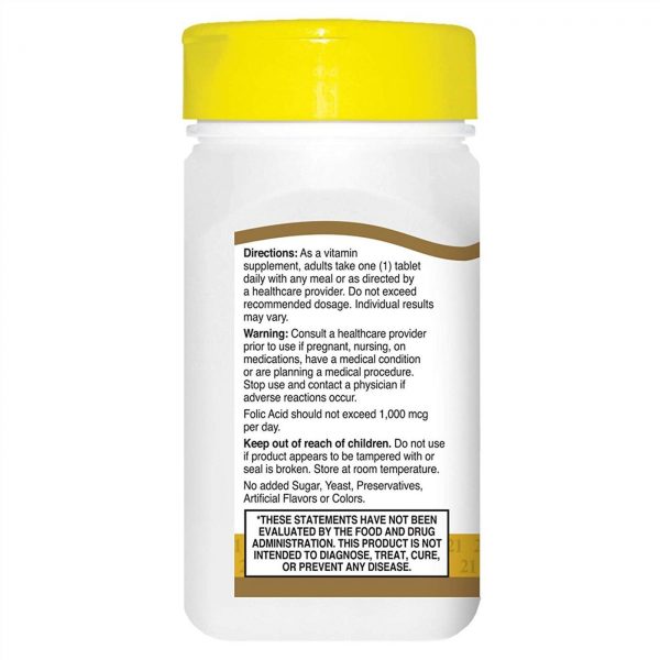 Comprar 21st Century, Ácido Fólico - 400 mcg - 250 Tabletes - Imagem 4