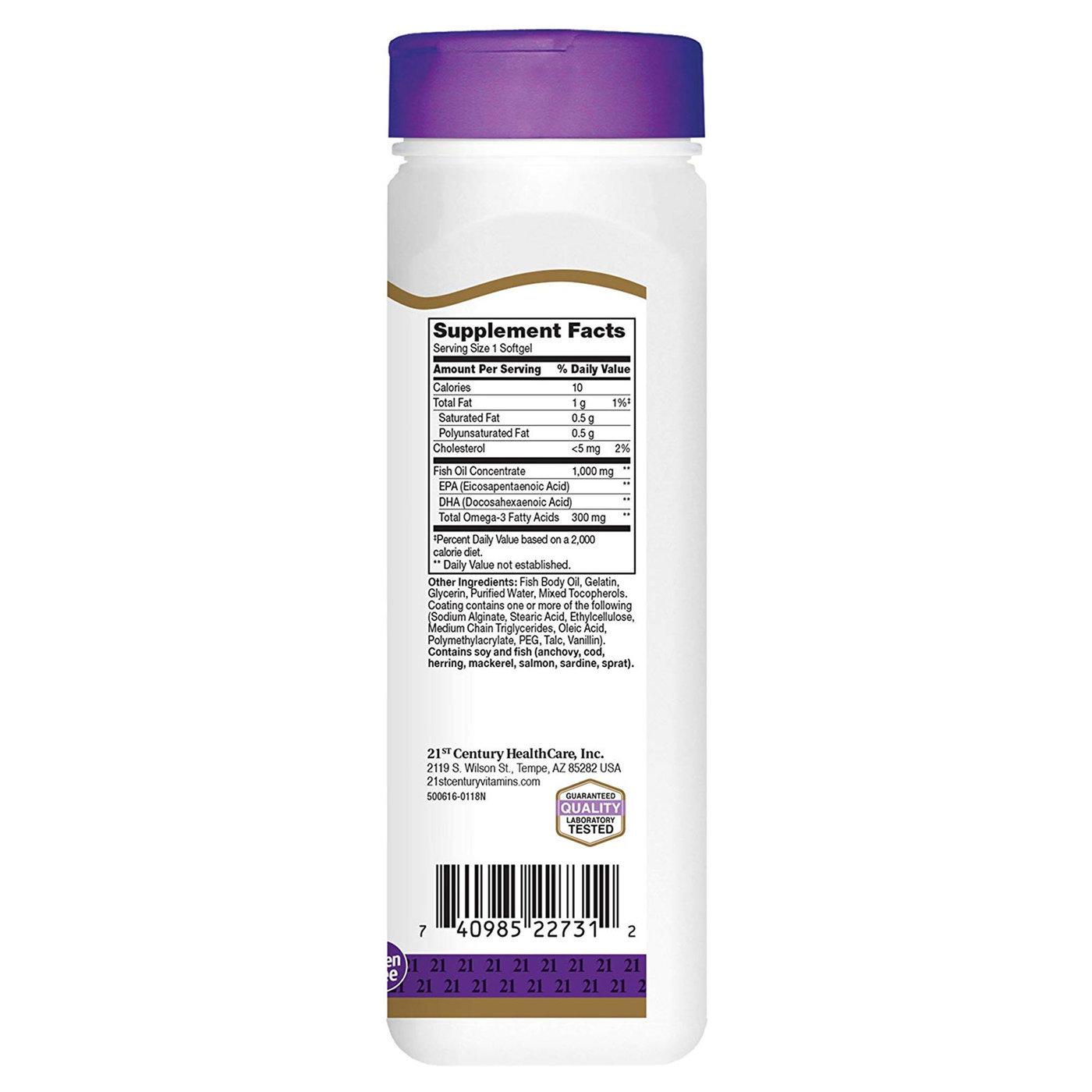 Comprar 21st Century Óleo de peixe - 1000 mg - 90 Cápsulas com revestimento entérico - Imagem 2