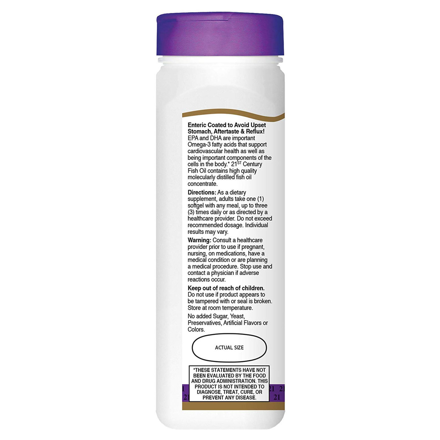 Comprar 21st Century Óleo de peixe - 1000 mg - 90 Cápsulas com revestimento entérico - Imagem 3