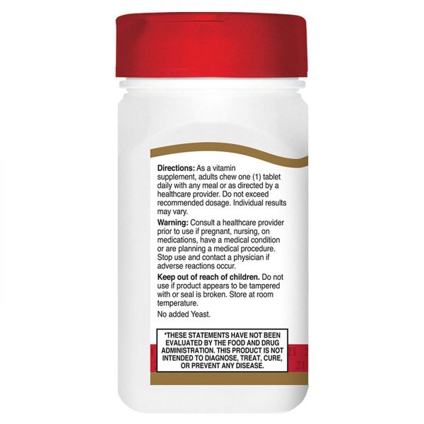 Comprar 21st Century, Vitamina D3 10 mcg, Laranja - 110 Tabletes Mastigáveis - Imagem 4