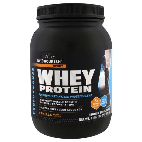 Comprar 21st Century Re-Nourish Sport Whey Proteína, Baunilha - 2 lbs