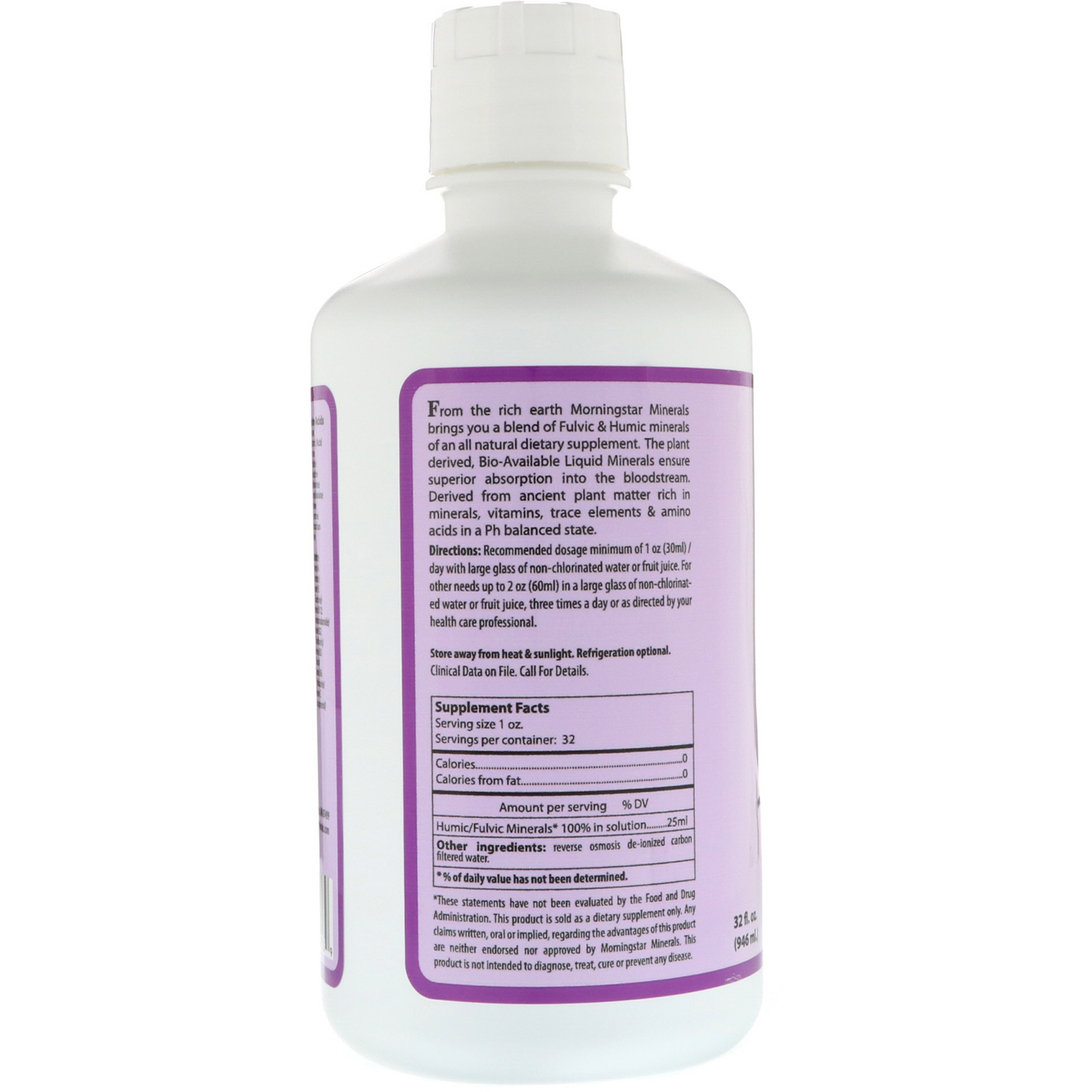 Comprar Morningstar Minerals, Vitalidade Interna, Minerais Fúlvicos/Húmicos, 946 ml (32 fl oz) - Imagem 2