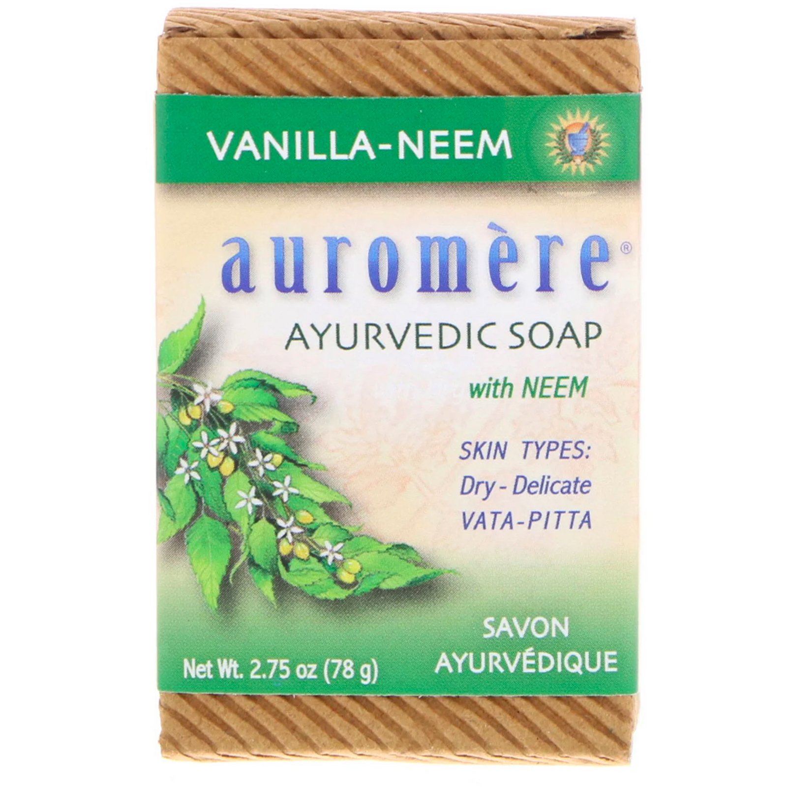 Comprar Auromere, Ayurvedic Soap, with Neem, Vanilla-Neem, 2.75 oz (78 g)