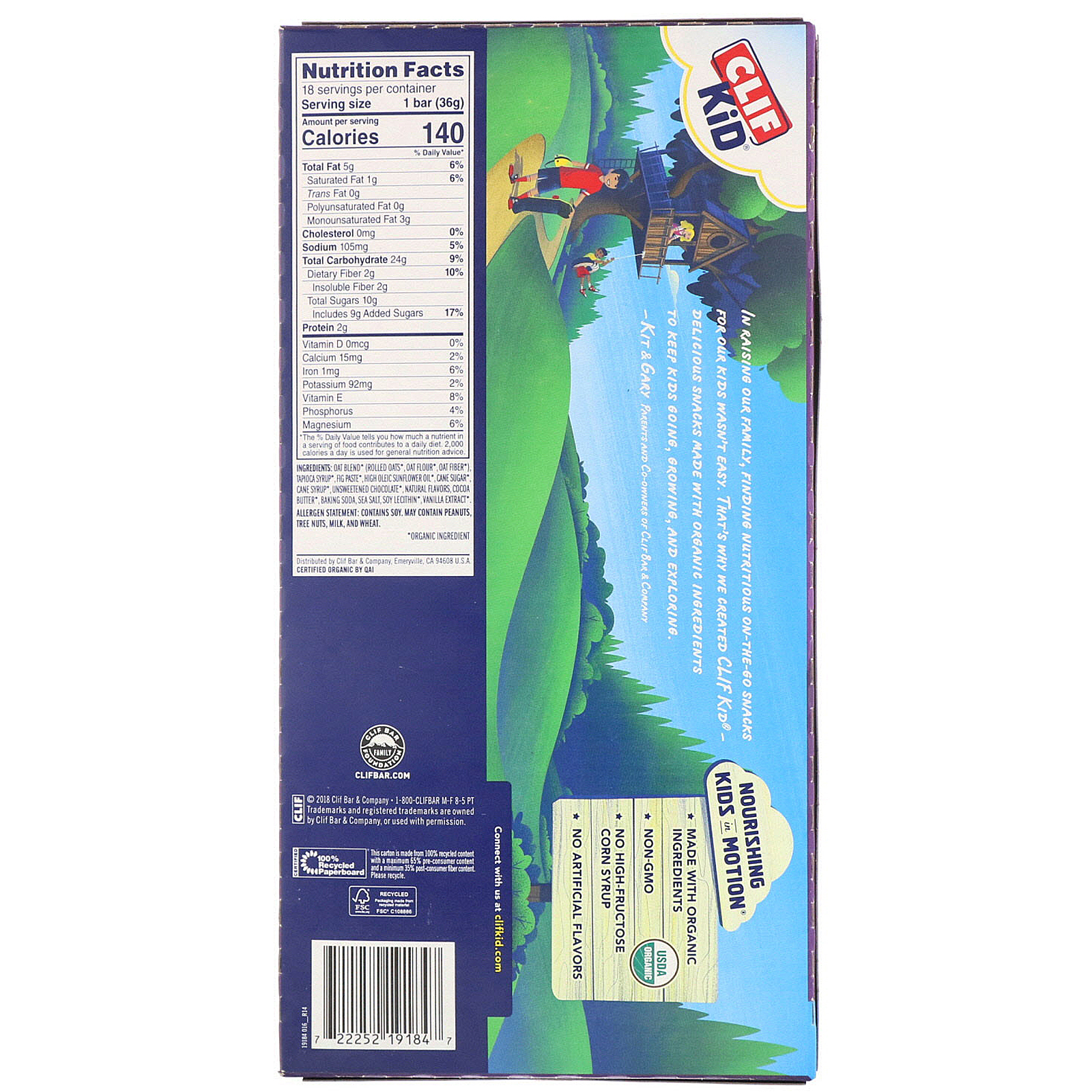 Comprar Clif Bar, Clif Kid, Organic Z Bar, Chocolate Chip, 18 Bars, 1.27 oz (36 g) Each - Imagem 3