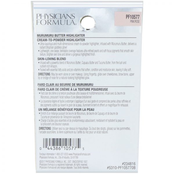 Comprar Physicians Formula, Iluminador de Manteiga, Iluminador de Creme para Pó, Rosa, 0,17 oz (5 g) - Imagem 4