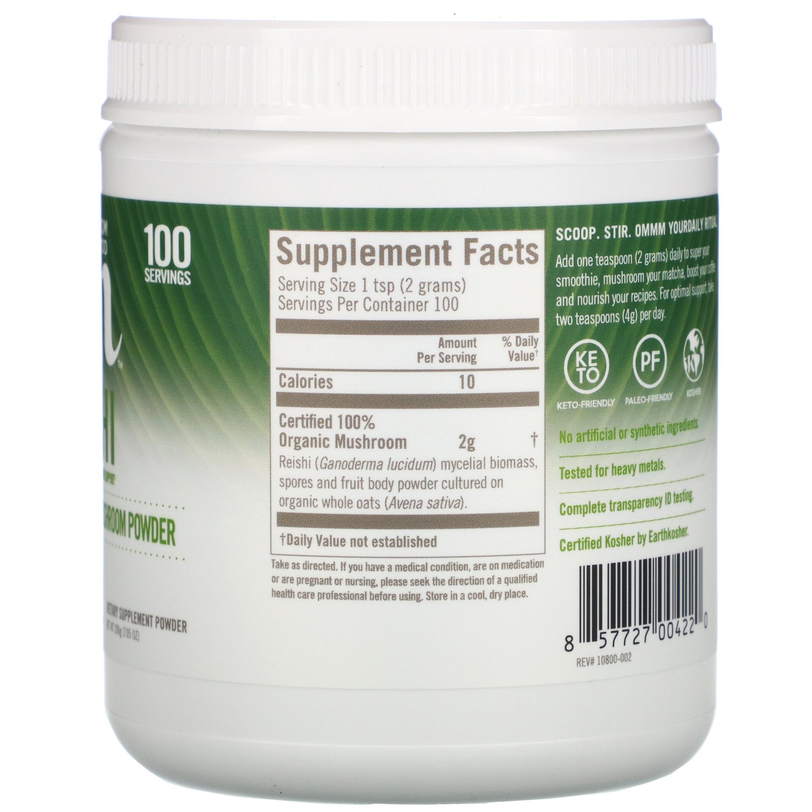 Comprar Organic Mushroom Nutrition, Reishi, Certified 100% Organic Mushroom Powder, 7.05 oz (200 g) - Imagem 2