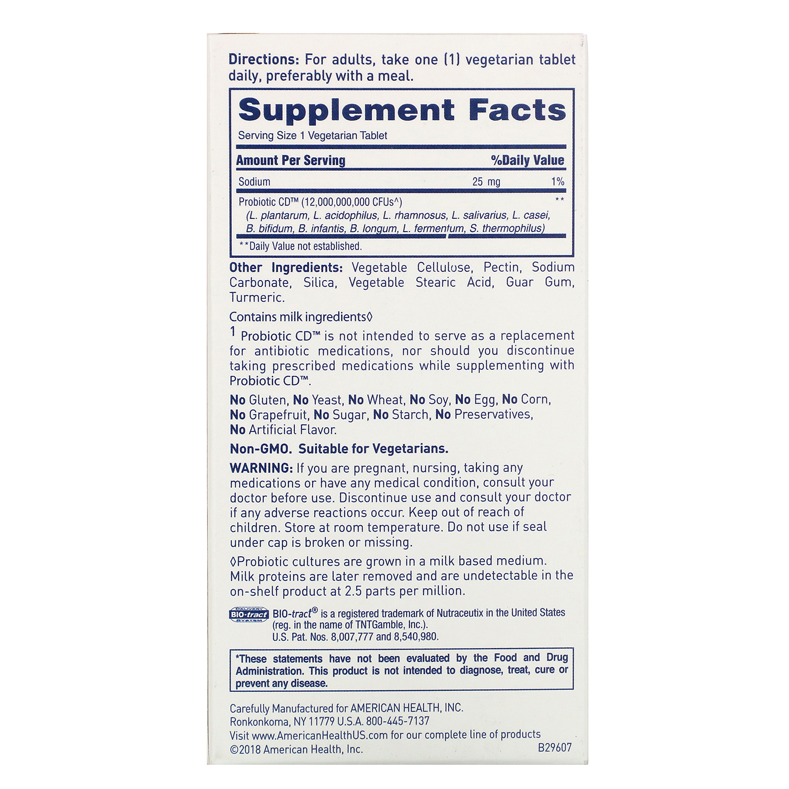 Comprar American Health, Probiotic CD, Intestinal Release System, 60 Vegetarian Tablets - Imagem 2