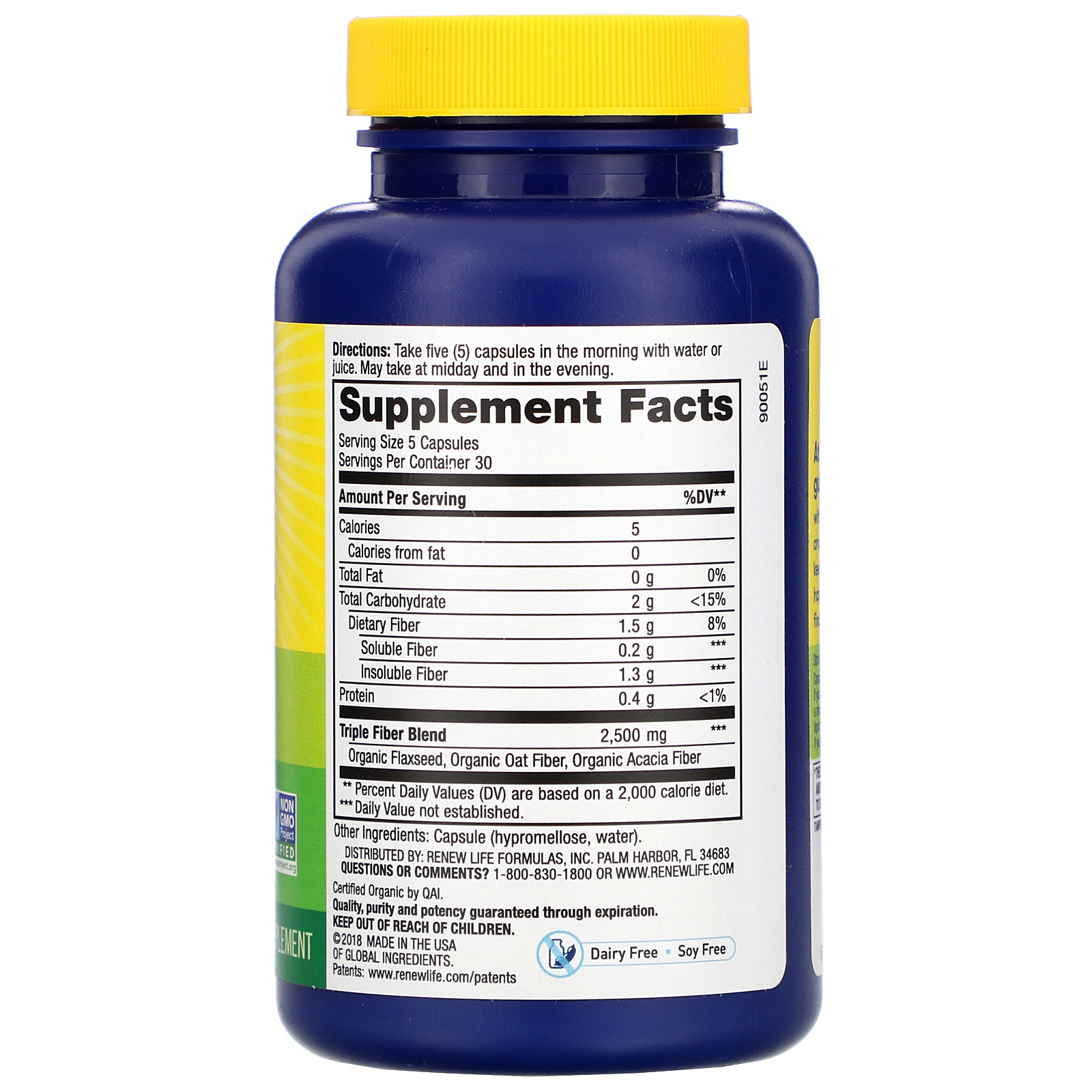 Comprar Renew Life, Triple Fiber, 150 Vegetarian Capsules - Imagem 2