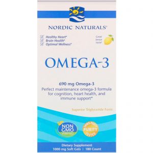 Comprar Nordic Naturals, Ômega-3, Limão, 690 mg, 180 Softgels