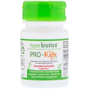 Comprar Hyperbiotics, PRO-Kids ENT, Sugar Free, Strawberry Vanilla, 7 Patented LiveBac Chewable Tablets