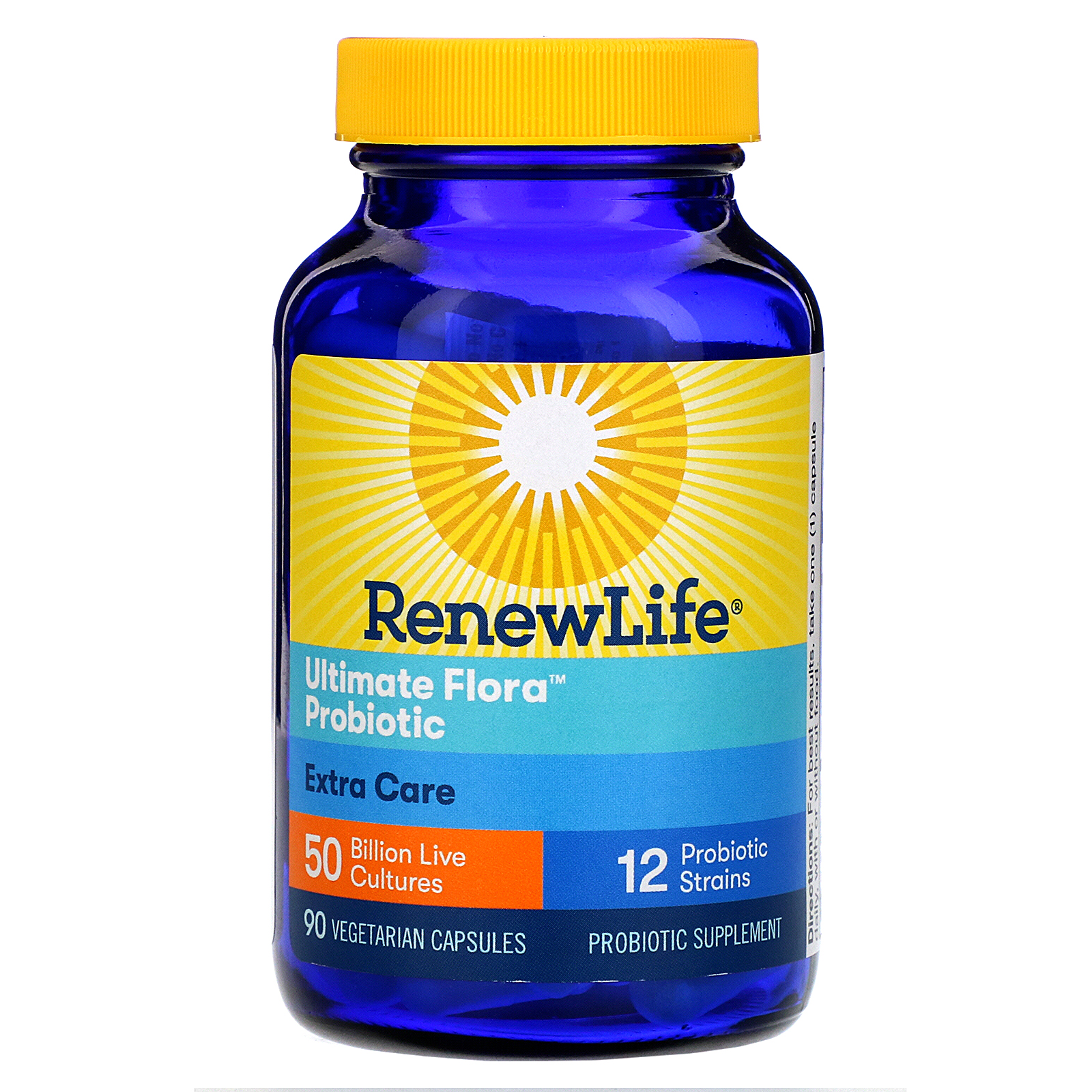 Comprar Renew Life, Extra Care, Probiótico Ultimate Flora, 50 Bilhões de Culturas Vivas, 90 Cápsulas Vegetais - Imagem 3